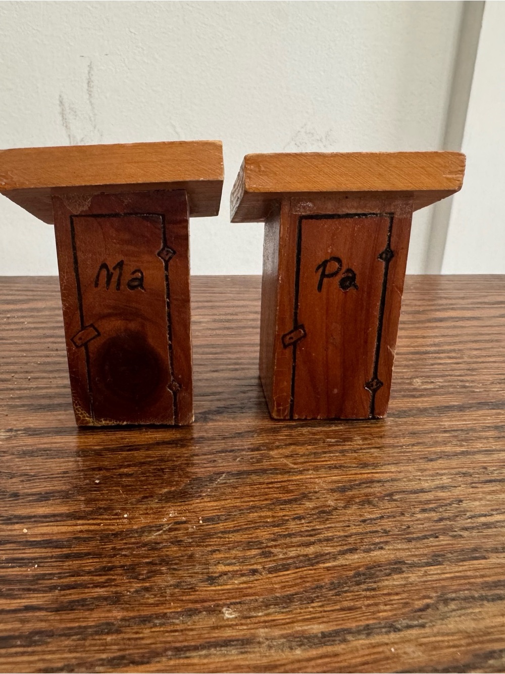 Handcrafted Wooden Salt and Pepper Shakers - Brown